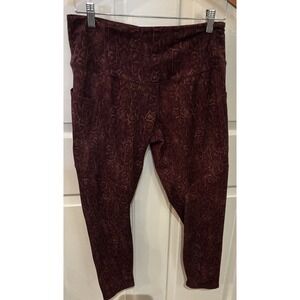 Evolution & Creation Snakeskin Print Leggings Multicolor Graphic Cropped ~ SZ XL